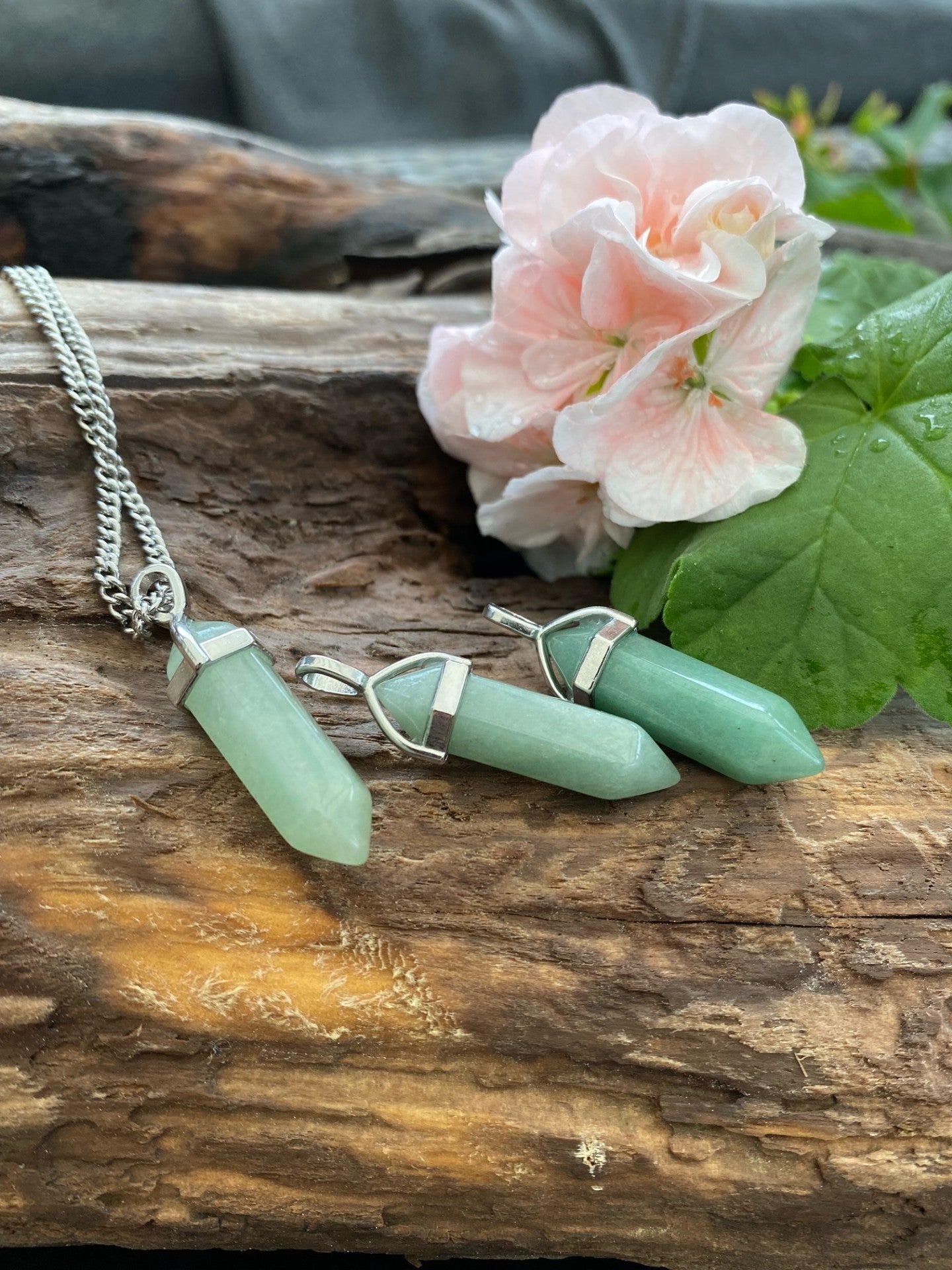 Hänge Grön Aventurin Spets