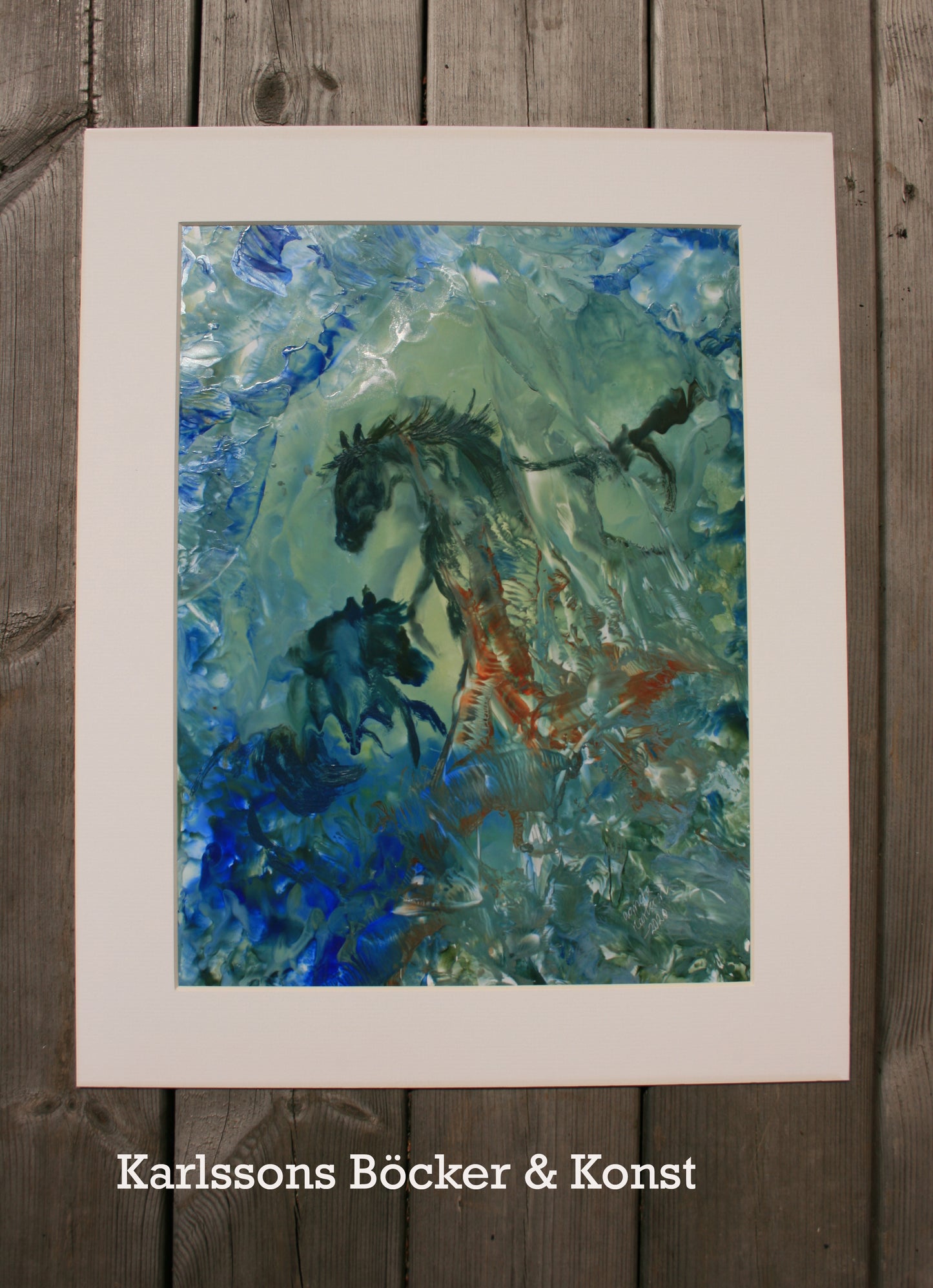 Hästar på himmel Encaustic
