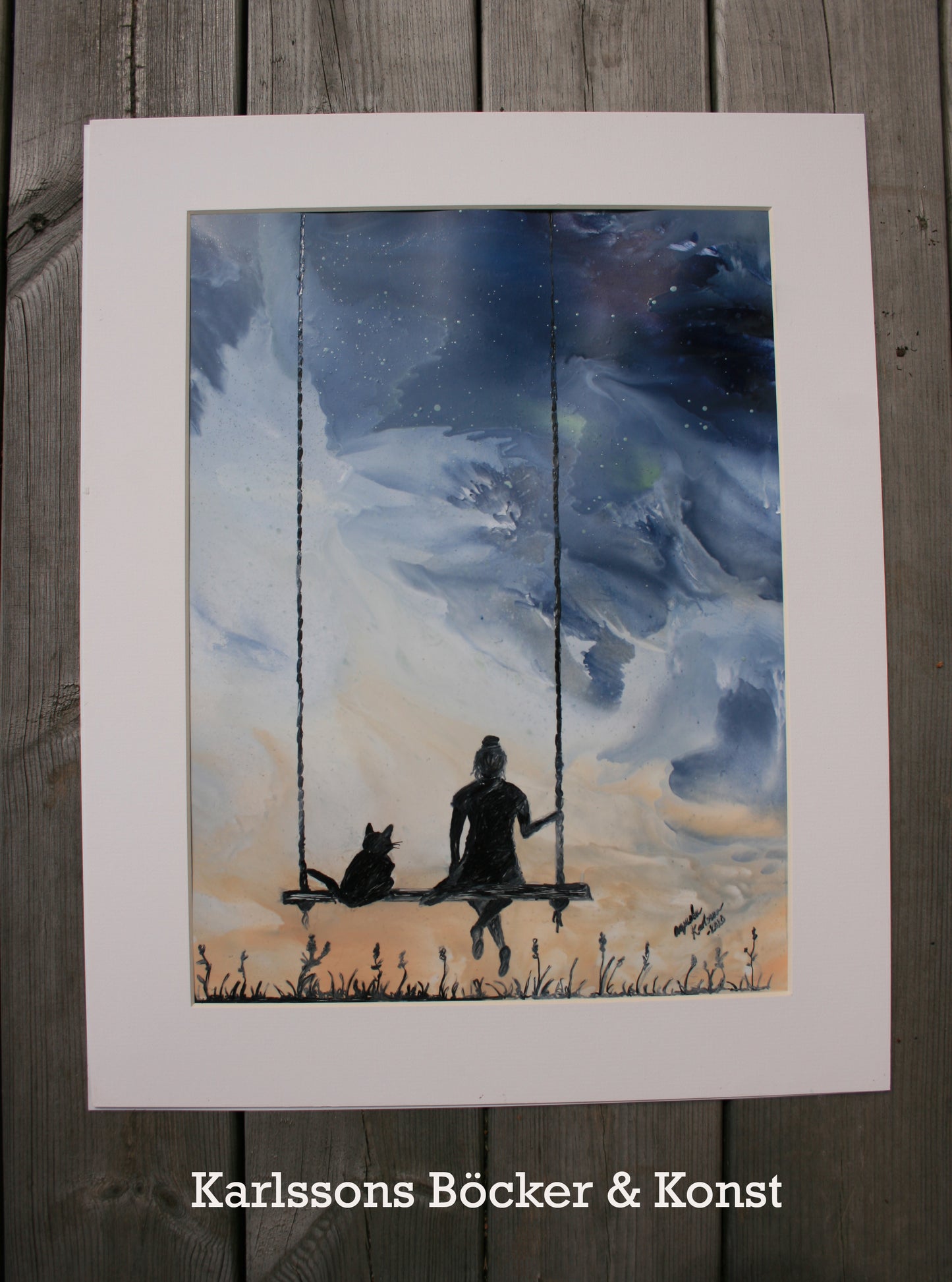 Lion in the sky Encaustic